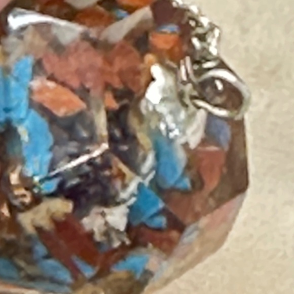 Pendulum, Silver Tone 7” Chain w/Orgone Stone, Diamond Shaped Pendulum - Picture 10 of 12